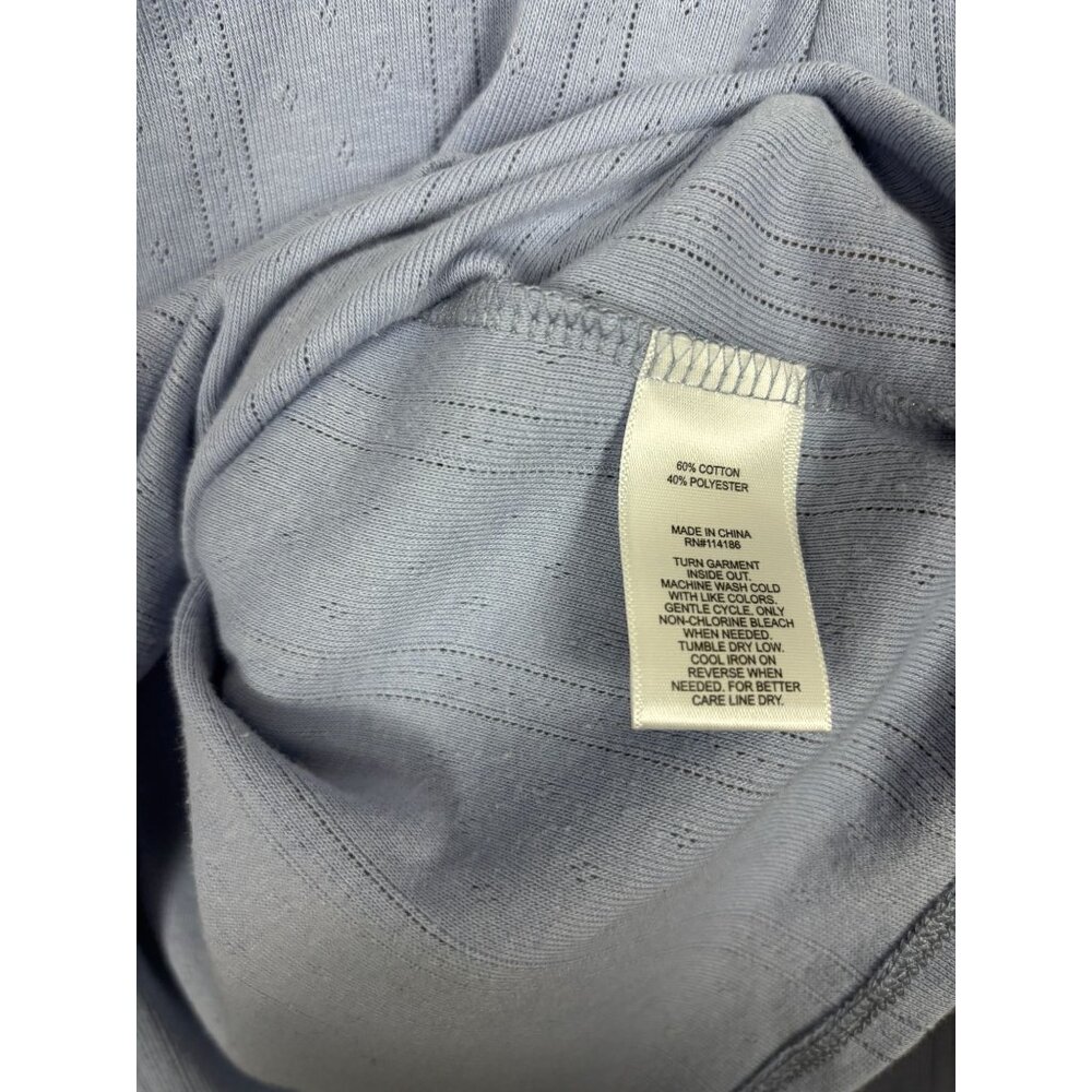Sugar Moon Juniors' Womens Layered-Look Pointelle Knit Top Blue Size Large NWT's - Picture 7 of 8